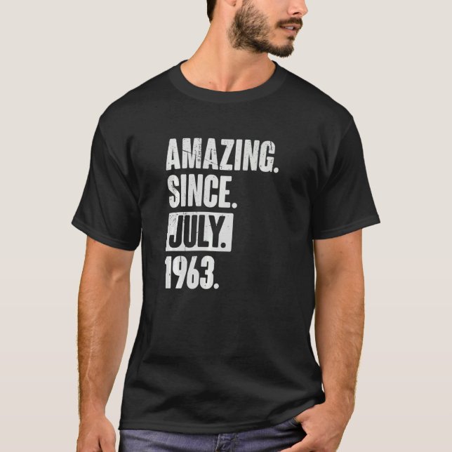 Camiseta 59 anos, 59 anos, aniversário incrível desde julho (Frente)