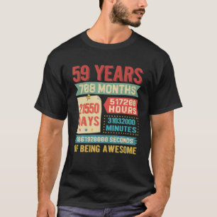 Camiseta 59 Anos De Idade 59º Aniversário Decorações Bda