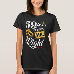 Camiseta 59 Anos De Ser O Sr. Certo Engraçado Casal Casando