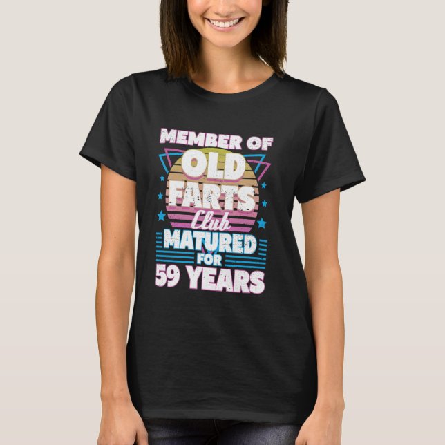 Camiseta 59 anos, festas de 59 anos, divertidas, 59 anos, H (Frente)