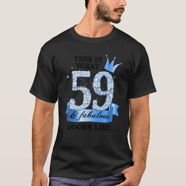 Camiseta 59 & Fabulous I Blue White Party Group Candid Phot (Frente)