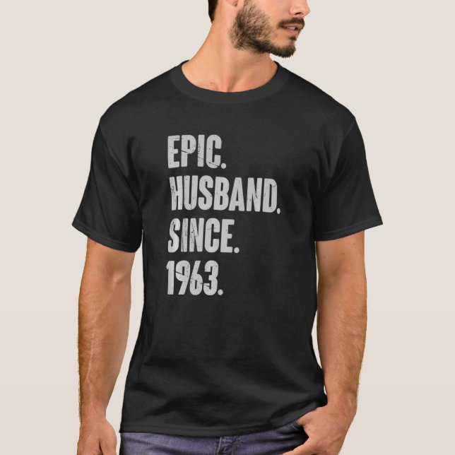Camiseta 59 Wedding Anniversary For Him  Epic Husband Since (Frente)