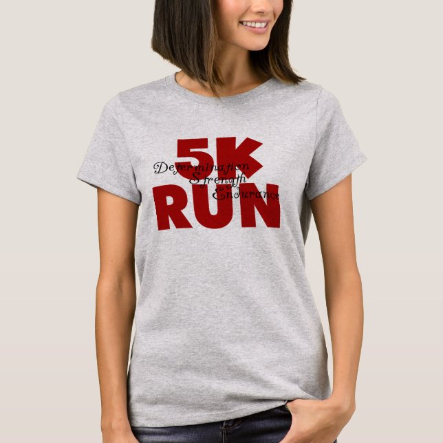 Camiseta 5.000 execuções vermelhas atletismo desportivo (Frente)