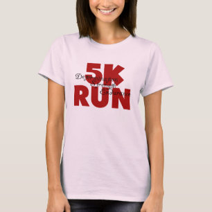 Camiseta 5.000 execuções vermelhas atletismo desportivo