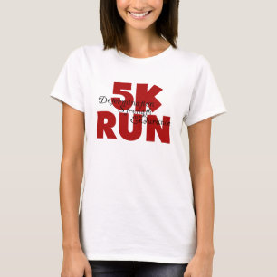 Camiseta 5.000 execuções vermelhas atletismo desportivo