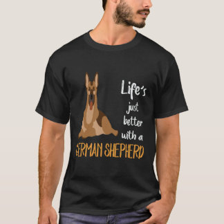 Camiseta 5 A Vida é Melhor Com Um Pastor Alemão