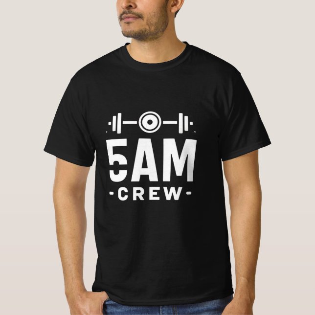 Camiseta 5 AM Crew - Motivação do Workout de Manhã Precoce (Frente)