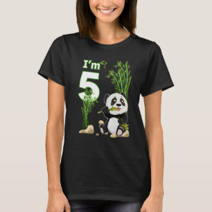 Camiseta 5 Aniversário De 5 Anos Festa Animal Panda