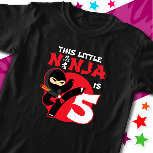 Camiseta 5 Aniversário de 5 Anos Festa Crianças Pequenas Ni