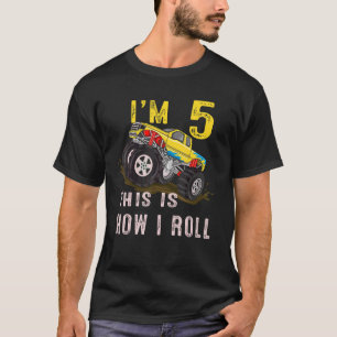 Camiseta 5 Aniversário É Assim Que Eu Rolo O Monstro Caminh