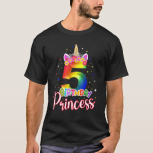Camiseta 5 Aniversário Princesa Unicórn, 15 Anos, 5 Birth