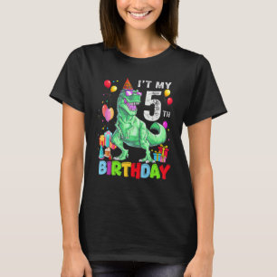 Camiseta 5 ano é o meu 5 Aniversário Rex Dinossaur B