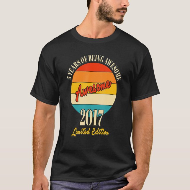 Camiseta 5 Anos De Aniversário De 5 De 2017 (Frente)