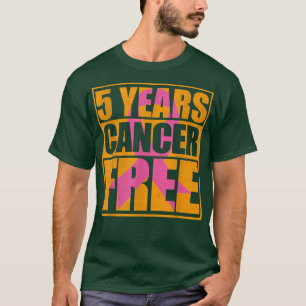 Camiseta 5 anos de Cancer Fita Rosa Fita Indene Surv Cancer