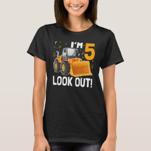 Camiseta 5 Anos De Idade, Criança Bulldozer Caminhão Aniver