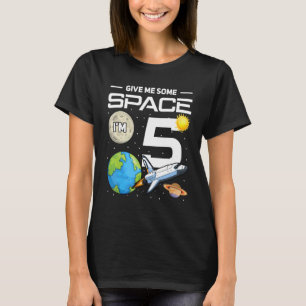 Camiseta 5 anos de idade Espaço Aniversário do 5 do Espaço 