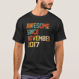 Camiseta 5 Anos De Idade Incrível Desde Novembro De 2017 5