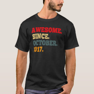 Camiseta 5 Anos De Idade Incrível Desde Outubro De 2017 5 B