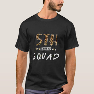 Camiseta 5 anos de idade Leopard Floral 5 de Aniversário Sq