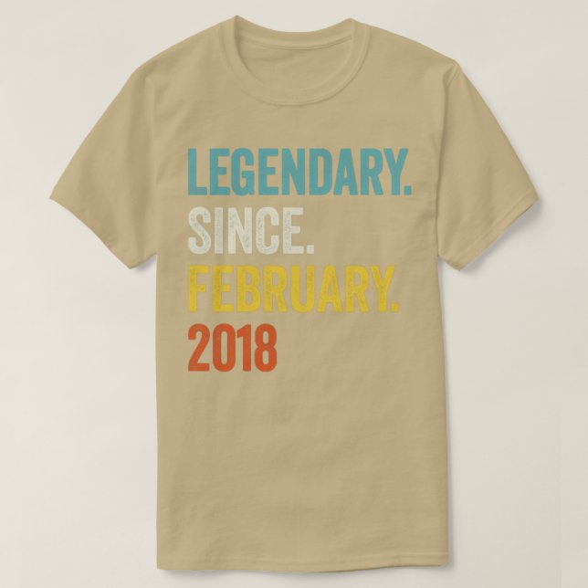 Camiseta 5 anos de lendária desde fevereiro de 2018 5 (Frente do Design)