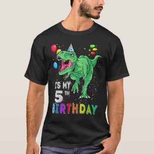 Camiseta 5 anos é meu 5 Aniversário Dinossauro Rex