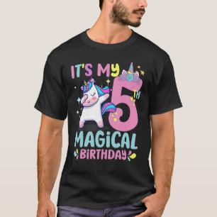 Camiseta 5 anos É meu aniversário mágico 5