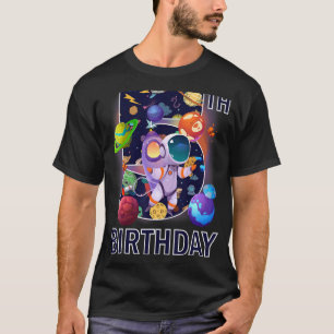 Camiseta 5 Astronauta de Aniversário, Crianças de 5 Anos