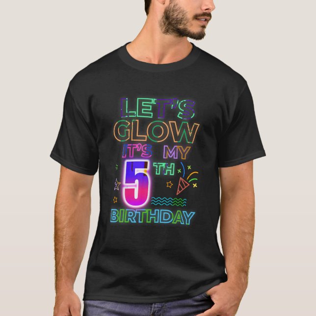 Camiseta 5 B Dia Vamos Brilhar É meu aniversário de 5 anos  (Frente)