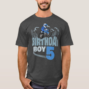 Camiseta 5 Birday Boy Dirt Bike Motocross 5 Anos B