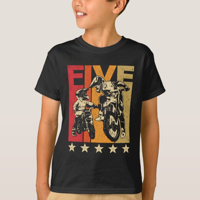 Camiseta 5 Birt Dirt Bike 5 Anos De Idade  (Frente)