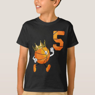 Camiseta 5 Birthday 5 Anos De Idade De Bysketbyll Tema Pa
