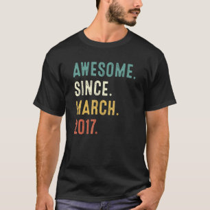 Camiseta 5 Birthday, 5 Anos, Incrível Desde Março De 2017