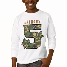 5 Birthday Boy Camo e Stars Nome Personalizado V01