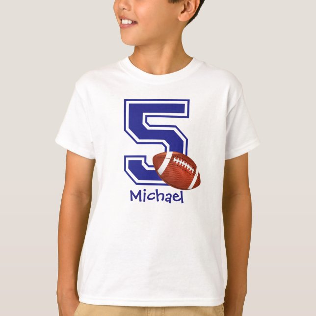 Camiseta 5 Birthday boy Football personalizado (Frente)