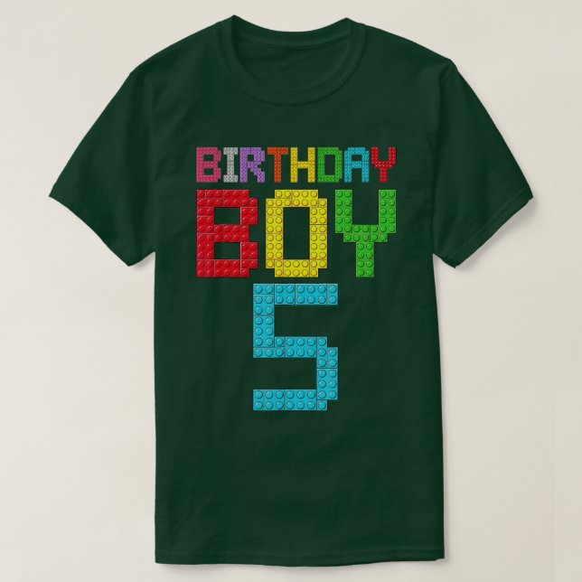 Camiseta 5 Birthday Boy Master Builder 5 anos (Frente do Design)