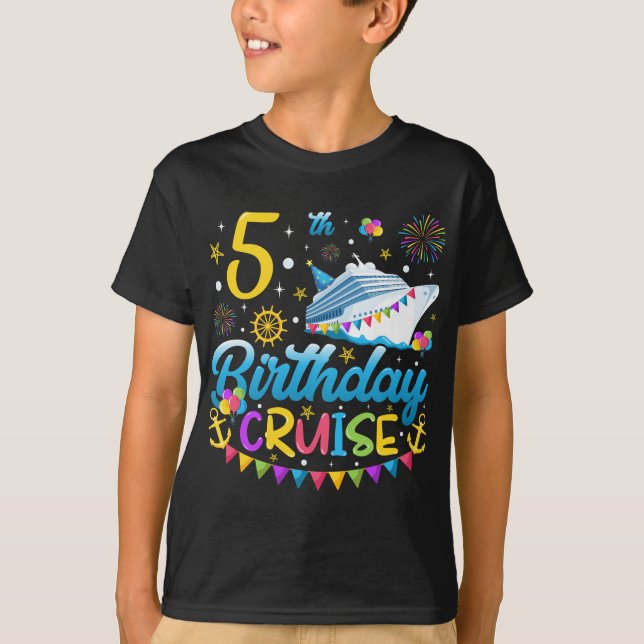 Camiseta 5 Birthday Cruise B-Day Party Boy (Frente)