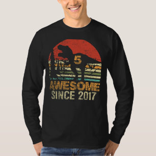 Camiseta 5 Birthday Dinosaur Rex 5 Anos De Idade Incrível D