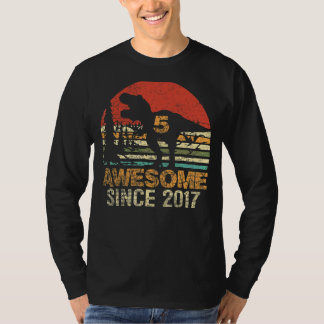 Camiseta 5 Birthday Dinosaur Rex 5 Anos De Idade Incrível D
