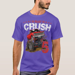 Camiseta 5 Birthday Estou Pronta para Esmagar Monstros