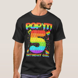 Camiseta 5 Birthday Fidget Toy Pop It Birthday Girl 5 Yea