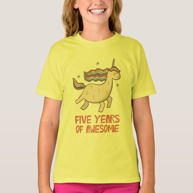 Camiseta 5 Birthday Gift T-Shirt 5 Anos Incrível (Frente)