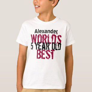 Camiseta 5 Birthday Gift World's Best 5 Year Old Boy