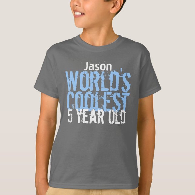 Camiseta 5 Birthday Gift World's Fresco 5 Anos (Frente)