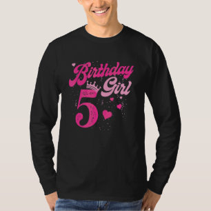 Camiseta 5 Birthday Girl Crown 5 Anos