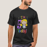 Camiseta 5 Birthday Girl Science Party Scientist Stem Kid<br><div class="desc">5 de Aniversário,  Garota Cientista Festa de Ciência,  Crianças-Tronco.</div>