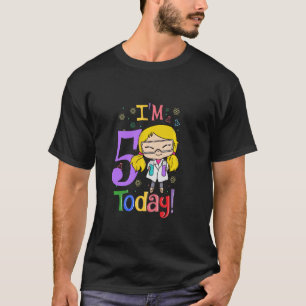 Camiseta 5 Birthday Girl Science Party Scientist Stem Kid