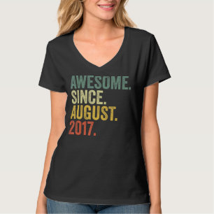 Camiseta 5 Birthday Incrível Desde Agosto De 2017, 5 Anos