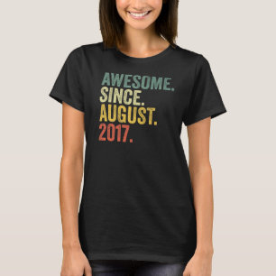 Camiseta 5 Birthday Incrível Desde Agosto De 2017, 5 Anos