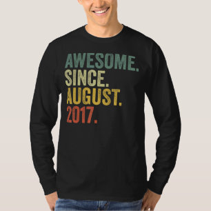 Camiseta 5 Birthday Incrível Desde Agosto De 2017, 5 Anos