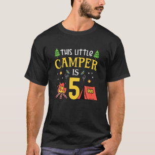 Camiseta 5 Birthday Little Camper Cinco Anos Acampamento